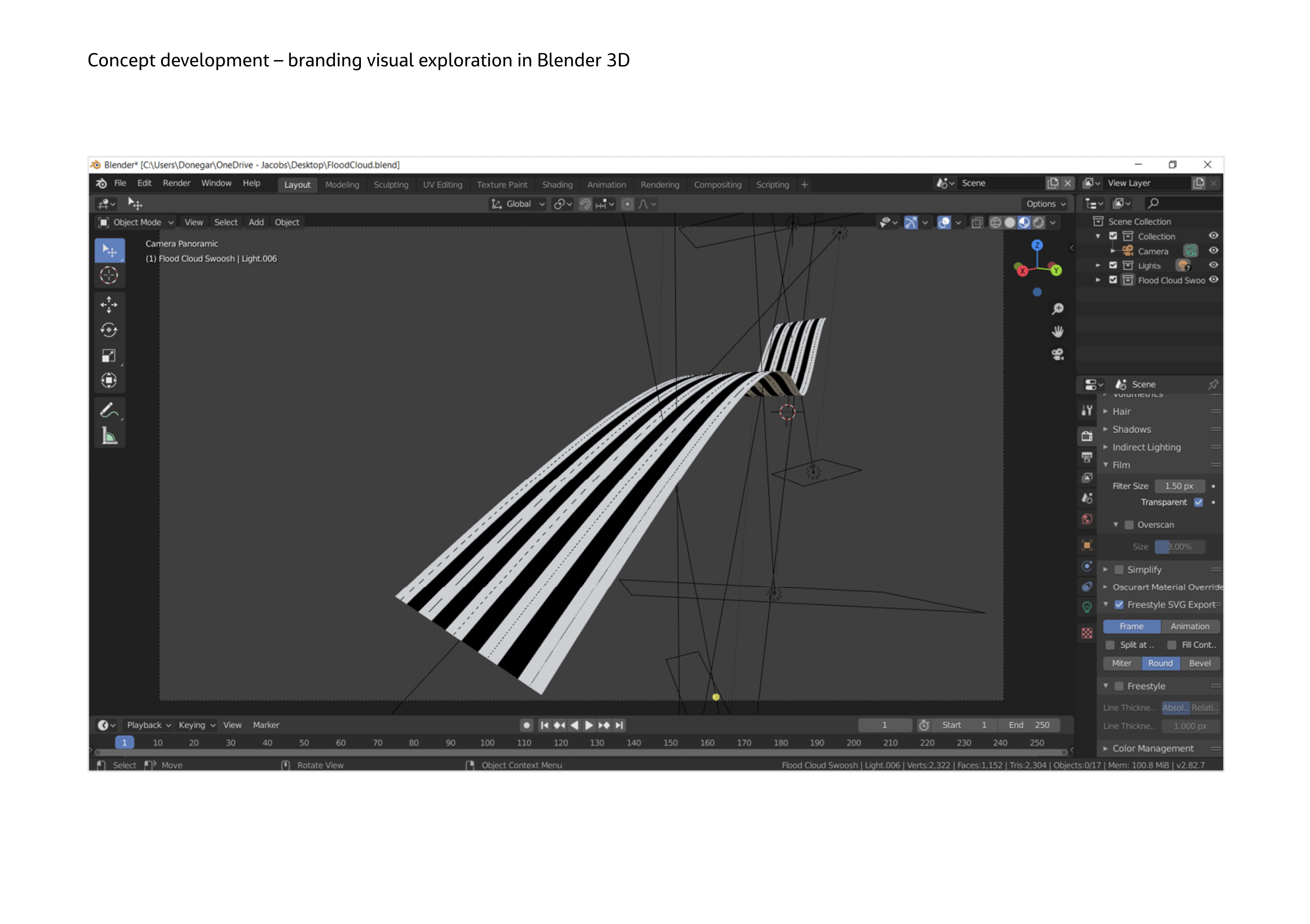 Flood Modeller swoosh created in Blender