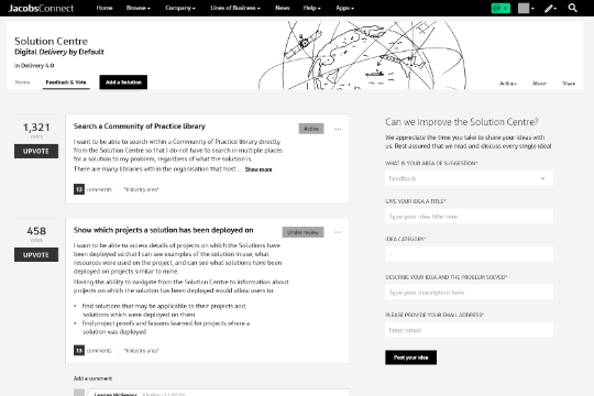 Feedback and vote lofi wireframe